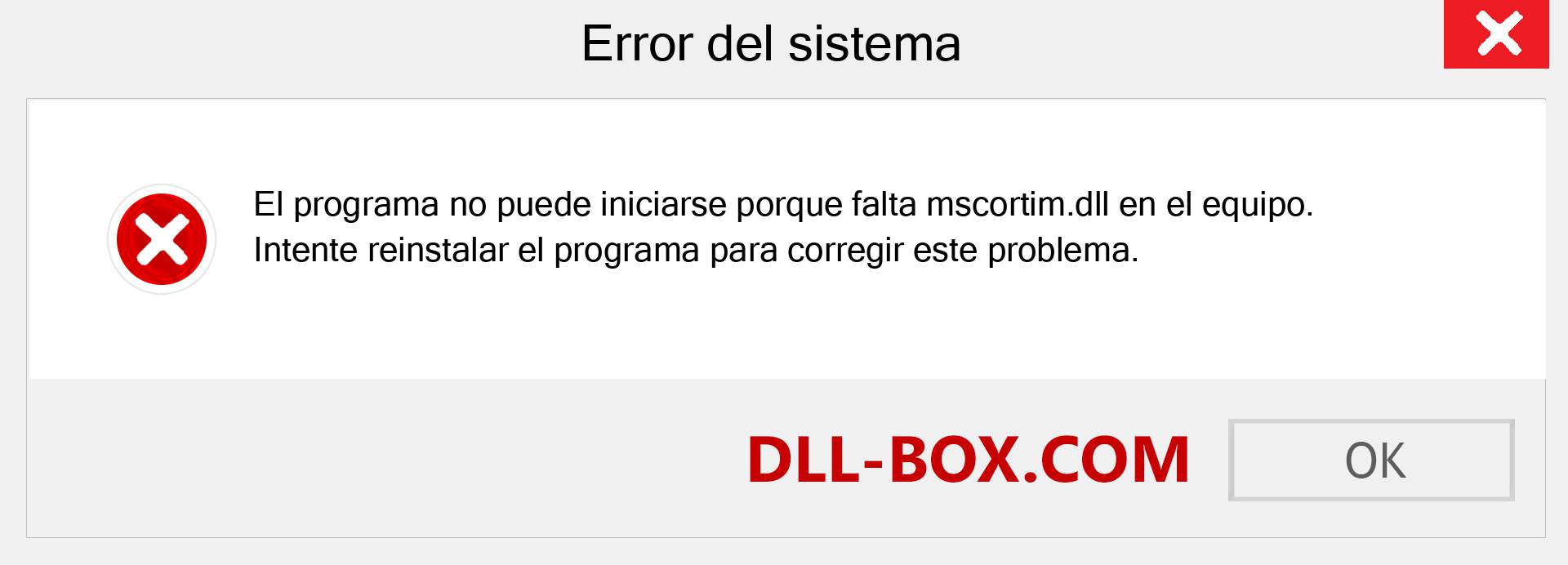 ¿Falta el archivo mscortim.dll ?. Descargar para Windows 7, 8, 10 - Corregir mscortim dll Missing Error en Windows, fotos, imágenes