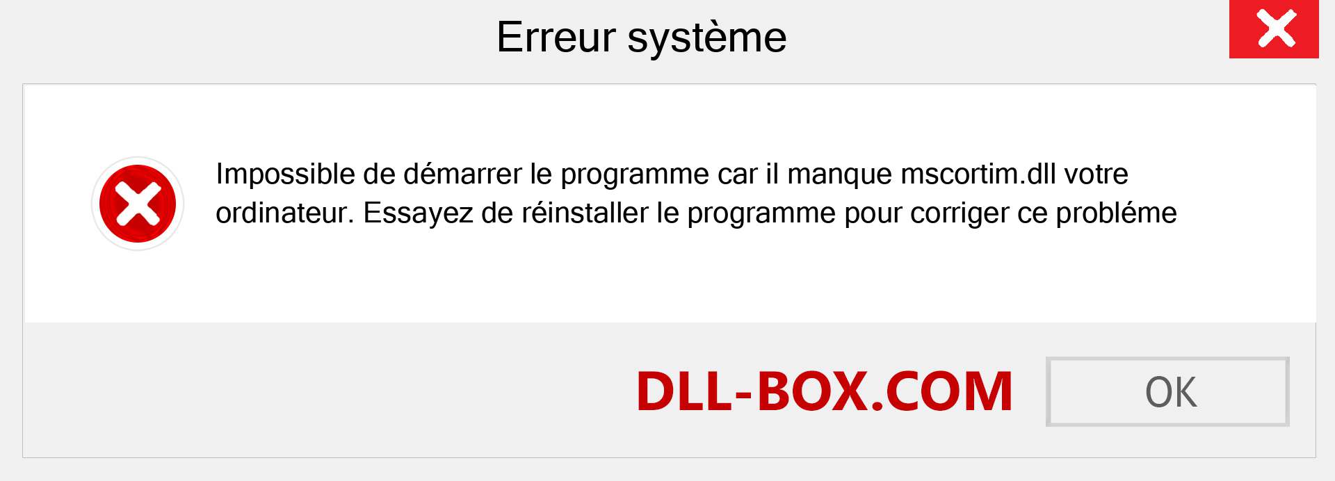 Le fichier mscortim.dll est manquant ?. Télécharger pour Windows 7, 8, 10 - Correction de l'erreur manquante mscortim dll sur Windows, photos, images